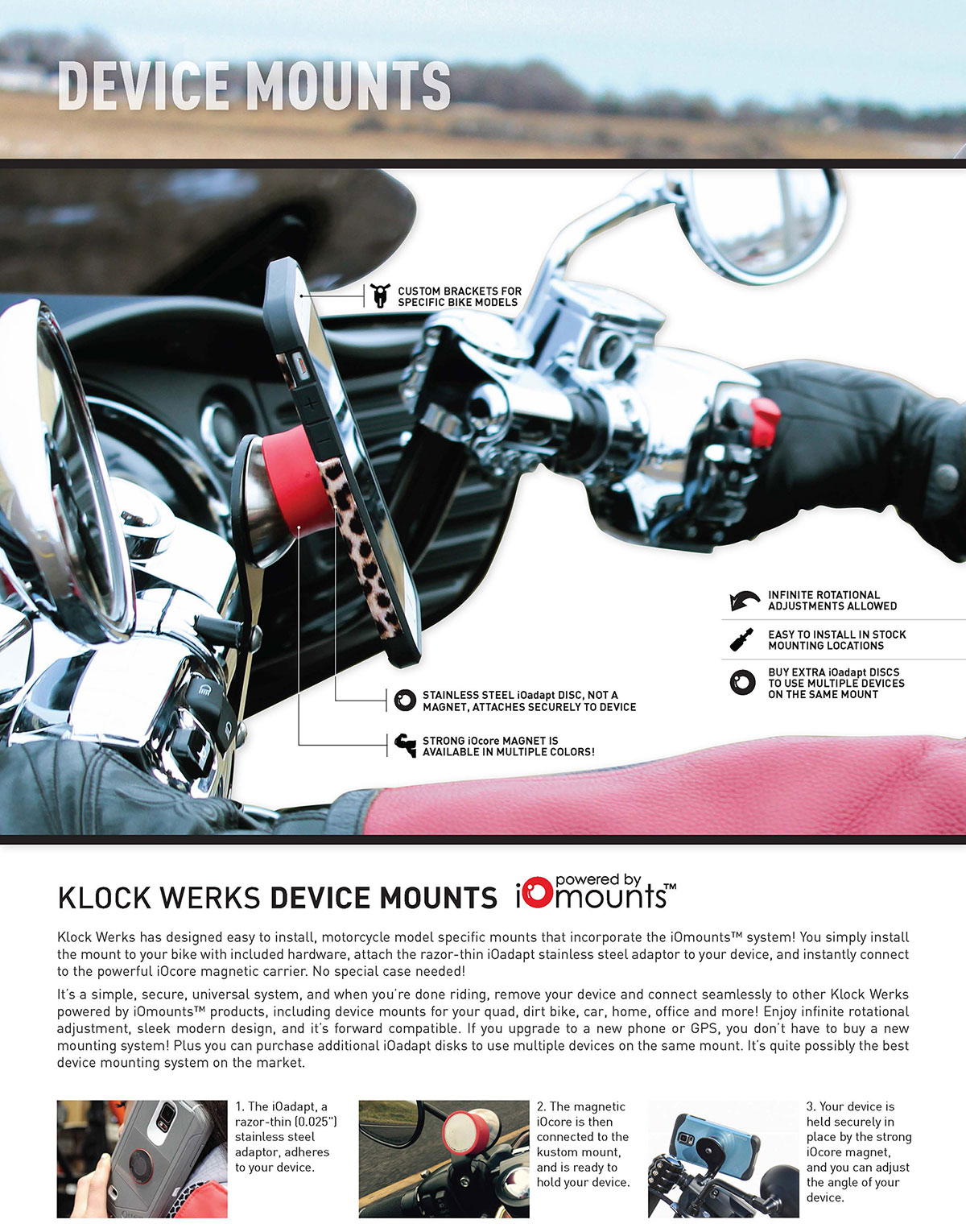 Klock Werks IONOMAD iOmounts Handlebar Mount Kit