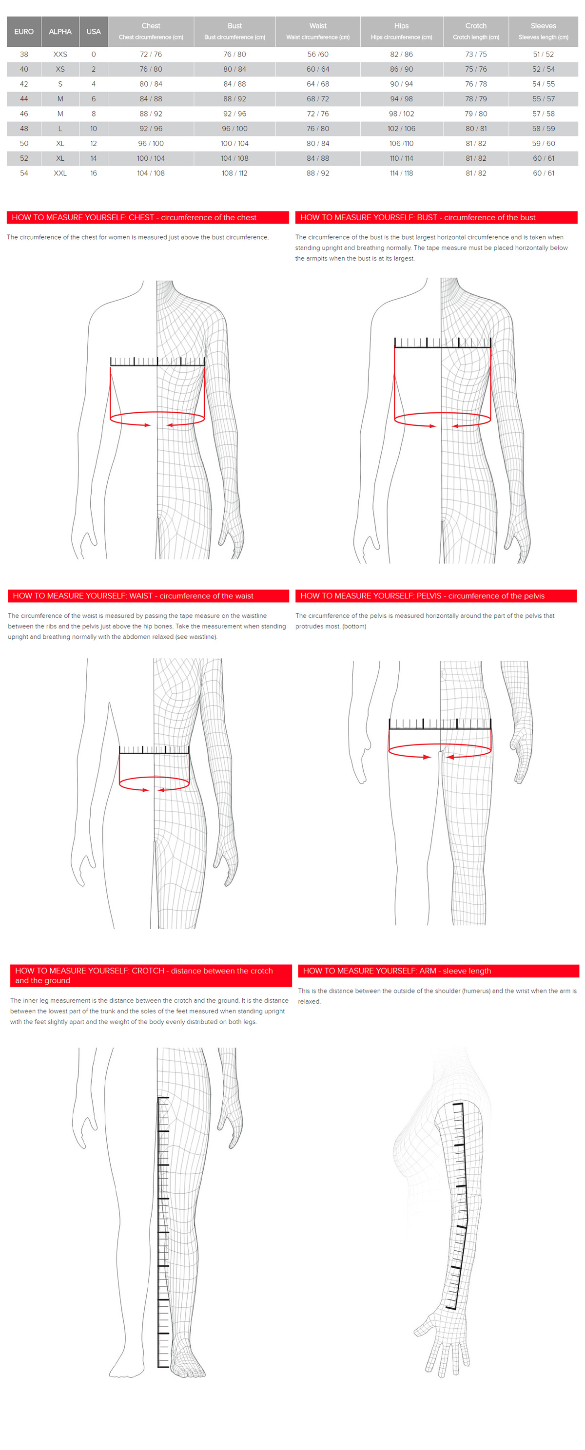 Dainese Leathers Size Chart / Size Chart: dainese-womens-apparel ...
