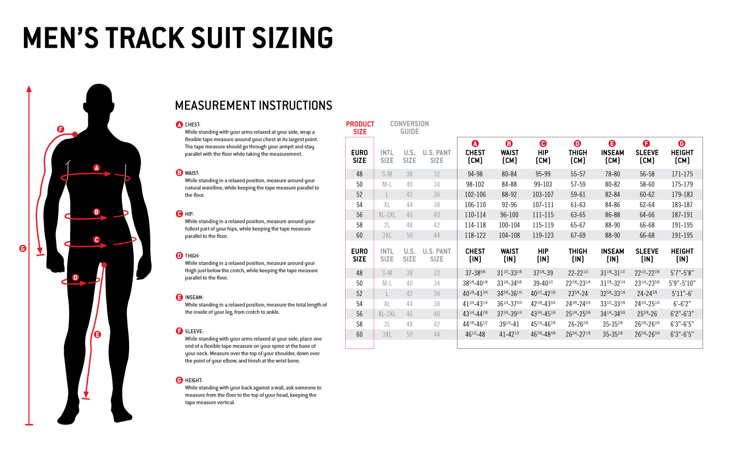 Big And Mens Suit Size Chart