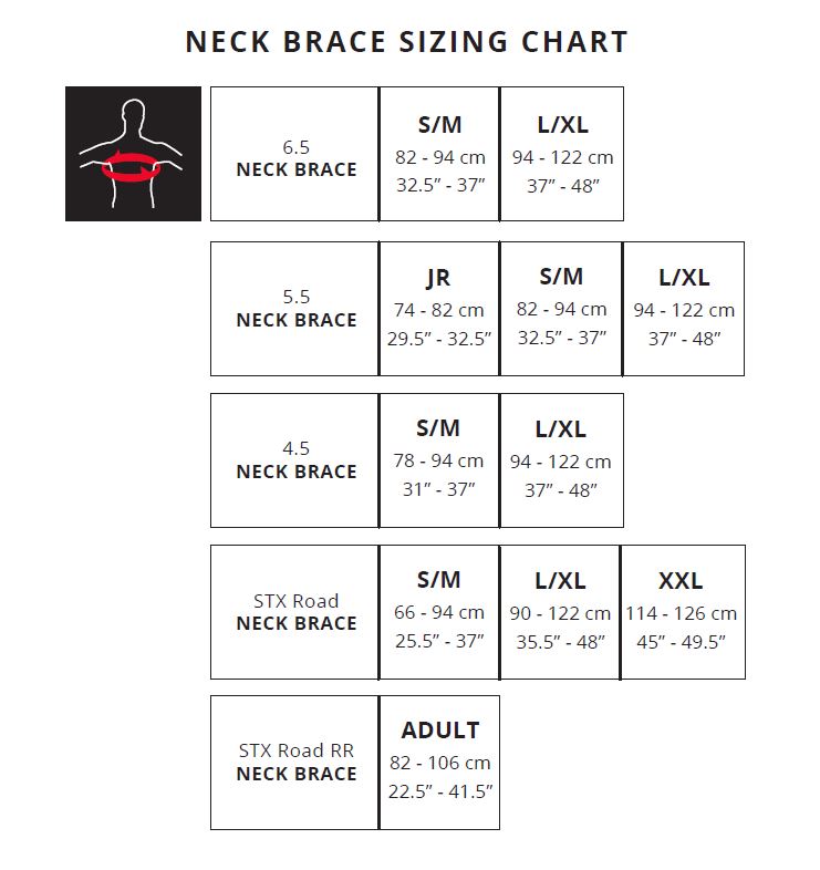Size Chart: leatt-neck-brace | FortNine Canada
